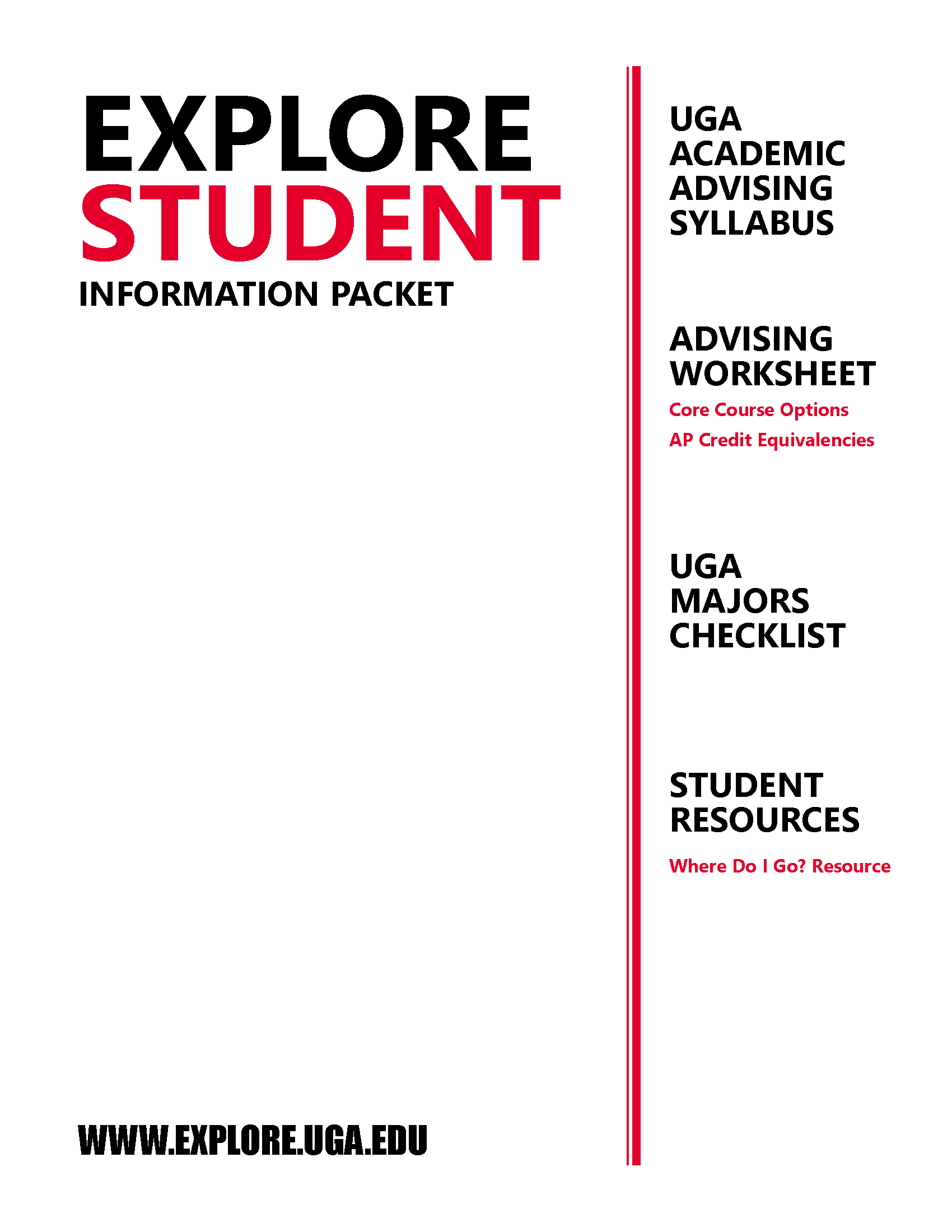 Explore Student Advising Packet
